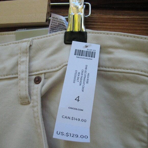 NWT Chicos Women’s Plus Size High Rise Straight Crop Jeans 20 - Picture 10 of 12